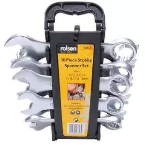 Image of Rolson 10PC Stubby Combination Spanner Set