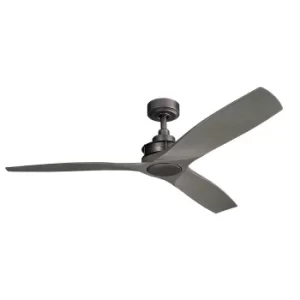 image of Kichler Ried 3 Blade 142cm Ceiling Fan Anvil Iron Remote Control