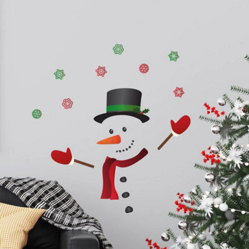 Image of Walplus Happy Snowman Decoration Stickers Set Wall Stickers Wall Art, Diy Art, Home Decorations, Decals