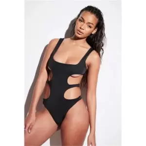 I Saw It First Black Cut Out Swimsuit - Black