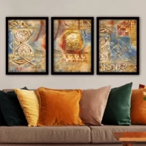 Image of 3SC12 Multicolor Decorative Framed Painting (3 Pieces)