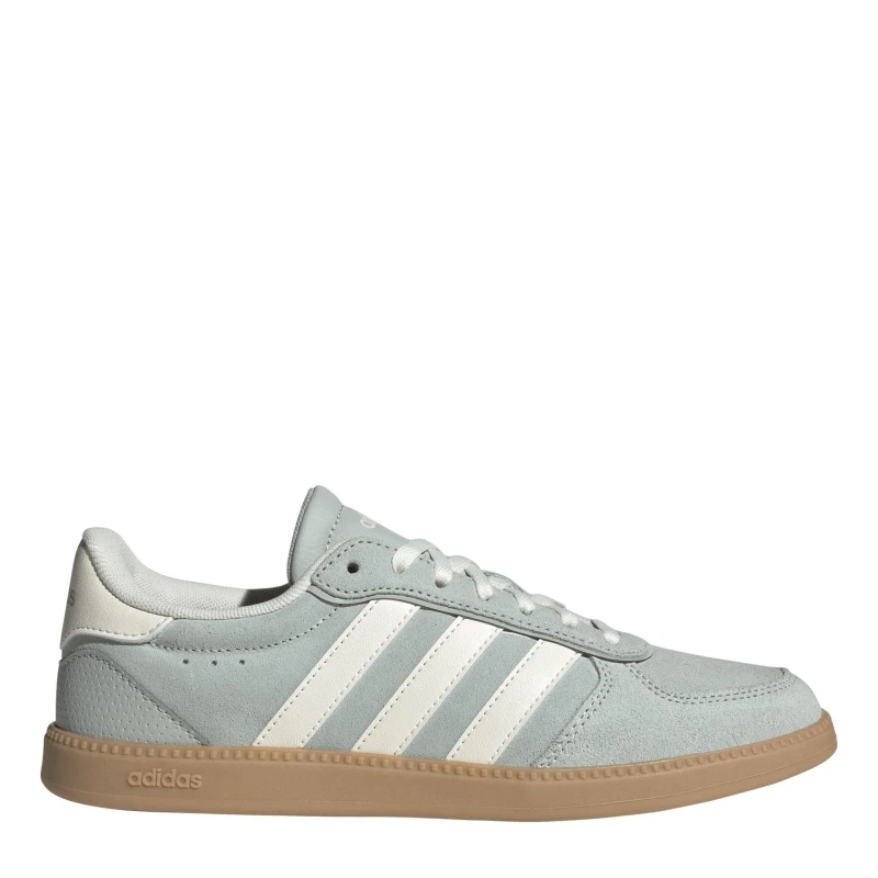 Image of adidas Breaknet Sleek Suede Womens Shoes Grey/Wht/Gum female 7 (40.7)