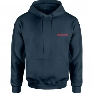 Image of Birds of Prey Logo Embroidered Unisex Hoodie - Navy - L