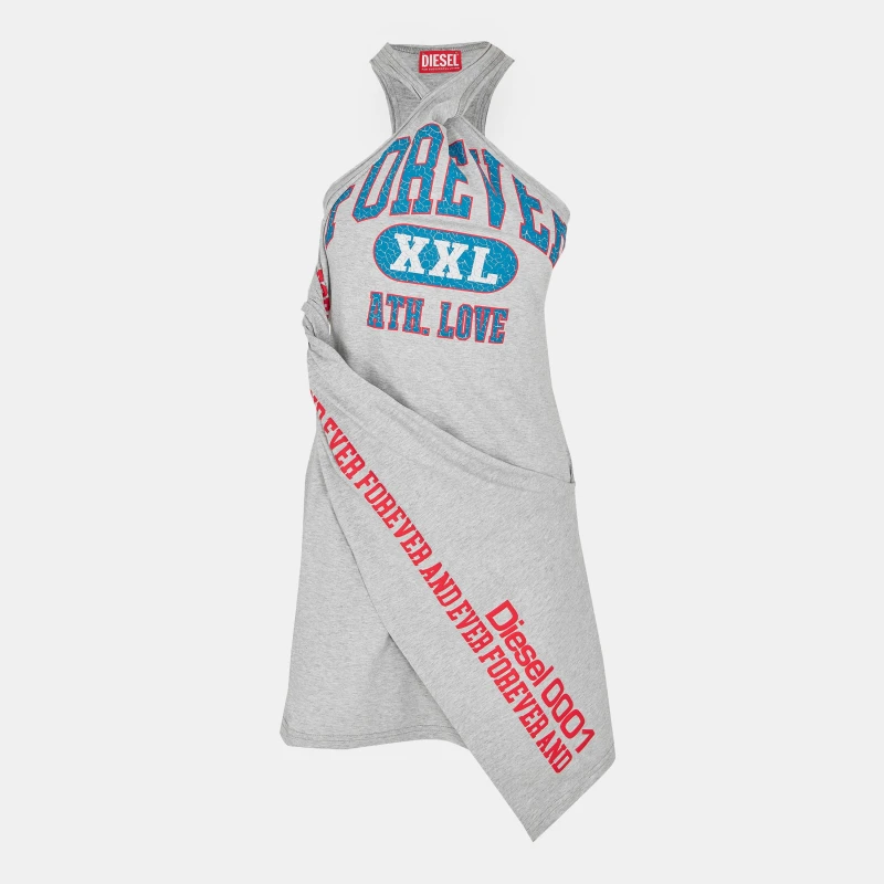 Image of Diesel Womens D Zelie Mini Dress Grey Melange female 10