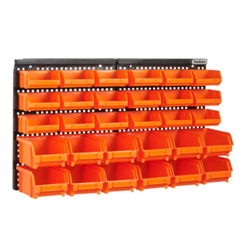 Image of Vonhaus Workshop Storage - 30Pcs Wall Mount Storage Organiser Bin For Tool Shed, Garage And Workshop - Wall Organiser Storage Bins