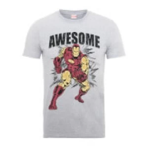 Image of Marvel Comics Iron Man Awesome Mens Grey T-Shirt - L
