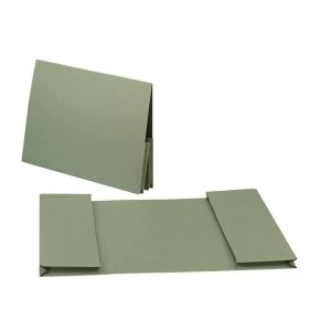 image of Guildhall Foolscap 315gm2 Double Legal Manilla Pocket Wallet Green Pack of 25