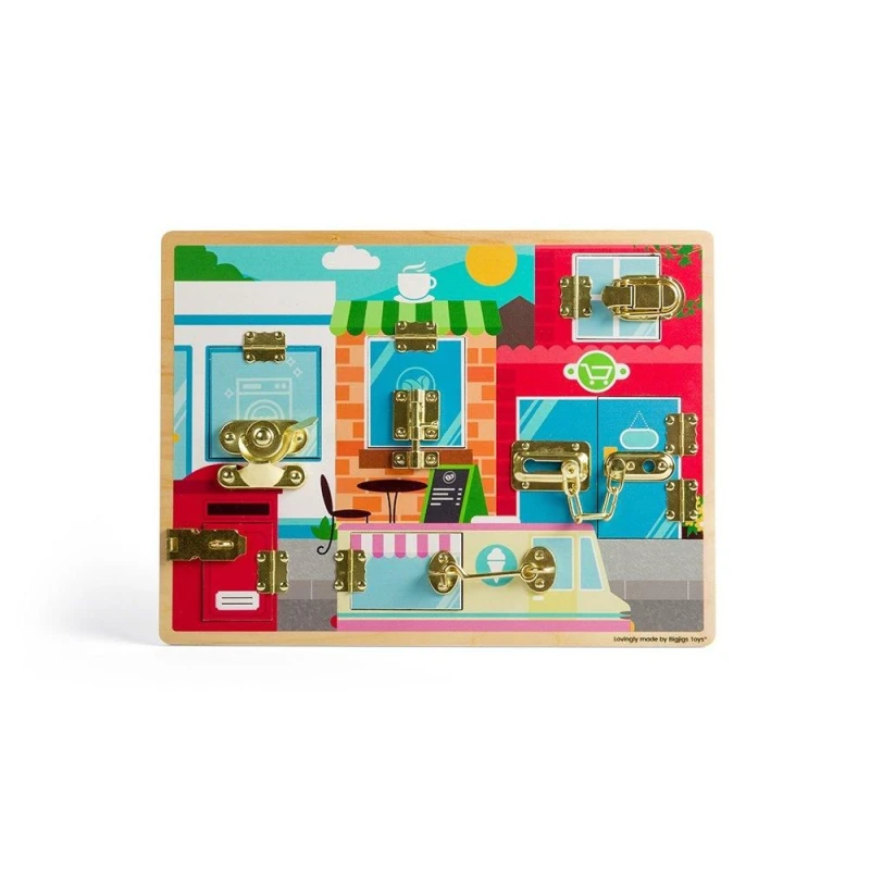 Image of Bigjigs Toys Latches & Catches Activity Board Multi unisex