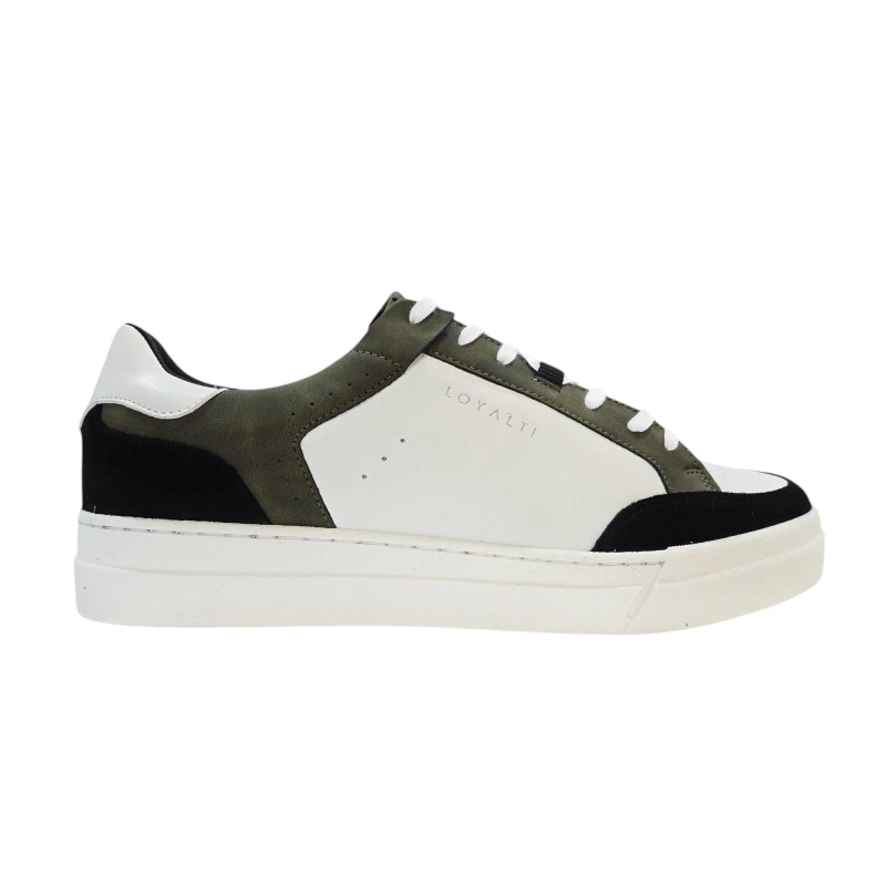 Image of Loyalti Mens Braid Low-Top Trainers Wht/Black/Green male 7 (41)