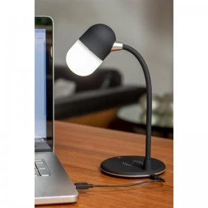 image of Groov-e Apollo LED Lamp with Wireless Charging Pad and Bluetooth ...