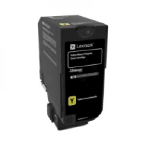 Image of Lexmark 74C0S40 Yellow Laser Toner Ink Cartridge