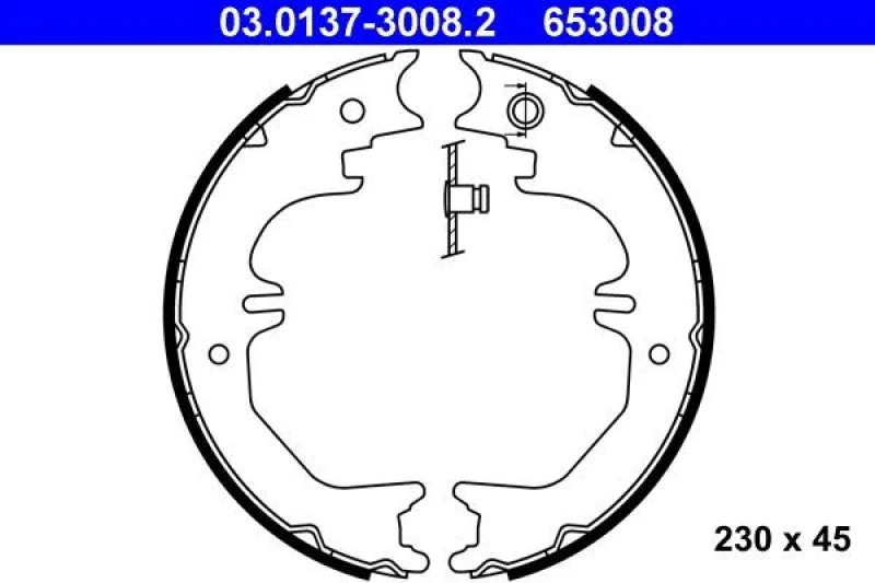 Image of ATE 03.0137-3008.2 Handbrake Shoes without lever Brake Shoe Set,parking brake (1419)