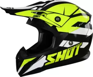 image of Shot Pulse Revenge Motocross Helmet, black-white-yellow, Size L, black-white-yellow, Size L