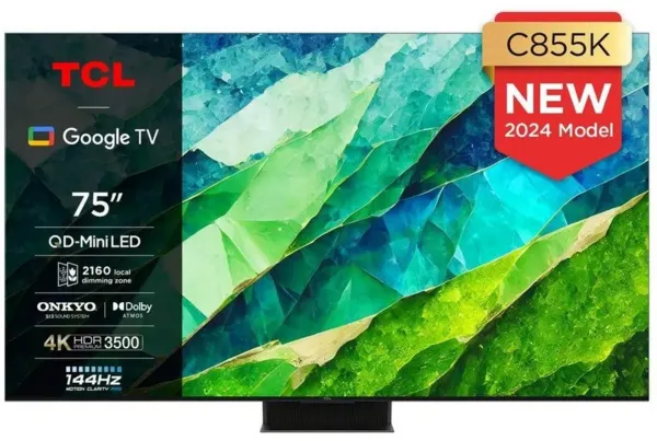 image of TCL 75" 75C855K Smart 4K Ultra HD Mini QLED TV