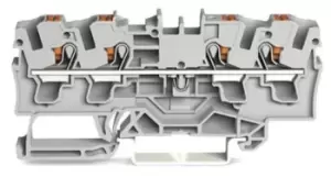 Image of Wago 2204-1401 Terminal Block, Dinrail, 4Ways, 10Awg