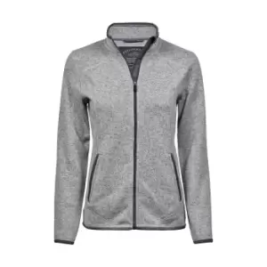 image of Tee Jays Womens/Ladies Knitted Outdoor Fleece Jacket (S) (Grey Melange)