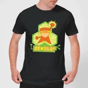 Image of Dexters Lab DexStar Hero Mens T-Shirt - Black - XS - Black