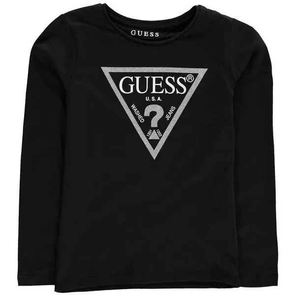 image of Guess Sleeve Logo T Shirt - Black 9 - 10 Years