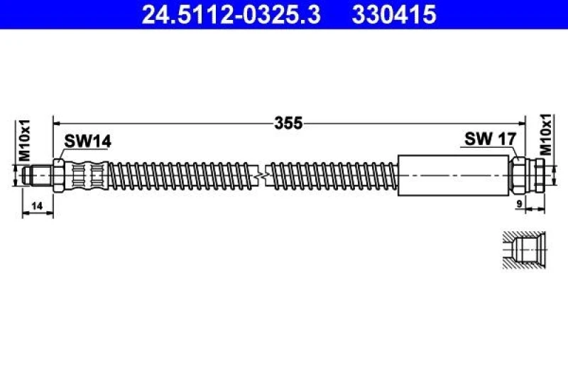 Image of ATE 24.5112-0325.3 Brake Hose Brake Hose (83)