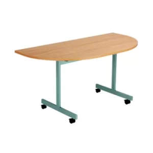 Image of D-End Tilt Table 1400 x 700mm Beech/Silver KF822417