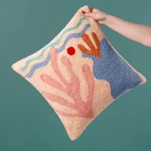 image of Corals Knitted Cushion Just Peachy, Just Peachy / 45 x 45cm / Polyester Filled