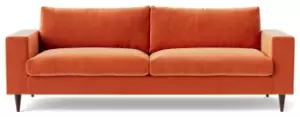 Image of Swoon Evesham Velvet 3 Seater Sofa - Burnt Orange