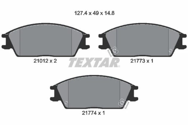 Image of Brake pad set TEXTAR 2101202