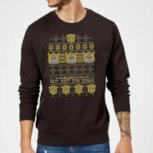 Image of Bumblebee Classic Ugly Knit Christmas Sweatshirt - Black - 5XL