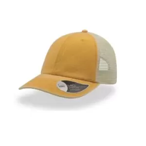 Image of Atlantis Unisex Case Pigment Dyed 6 Panel Trucker Cap (One Size) (Mustard)