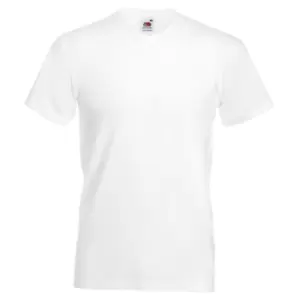 Image of Fruit Of The Loom Mens Valueweight V-Neck, Short Sleeve T-Shirt (L) (White)