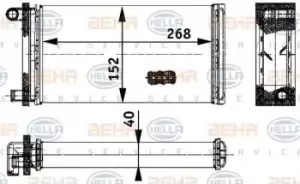 Image of x1 Behr Heat Exchanger 8FH351312-391 70818750 Aluminium Genuine Made in France