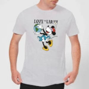 Image of Disney Minnie Mouse Love The Earth Mens T-Shirt - Grey - 3XL