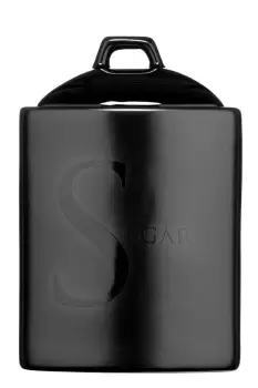 Image of Black Text Sugar Storage Jar