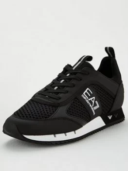 Image of Emporio Armani EA7 Logo Runner Trainers Black Size 10 Men