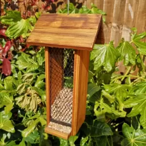 image of Tom Chambers Melrose Wooden Garden Wild Bird Hanging Easy Fill Peanut Feeder