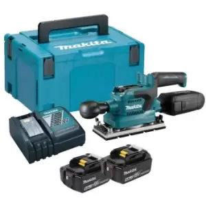 image of Makita DBO380RTJ 18v LXT 1/3 Sheet Brushless Finishing Cordless Sander - 2 x 5ah