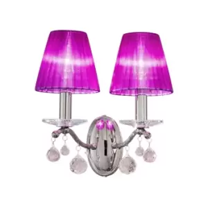 Image of Carmen Classic Crystal Candle Wall Light Polished Chrome, 2x E14
