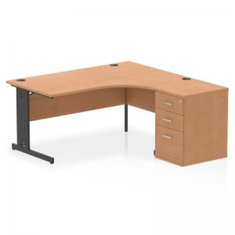 Image of Dynamic Impulse W1600 x D1200 x H730mm Right Hand Crescent Desk Cable EXR45674DY
