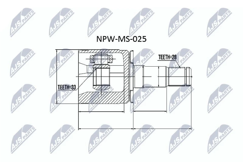 Image of NTY CV joint kit NTY NPW-MS-025