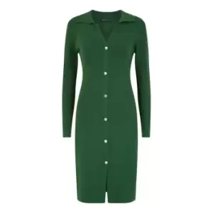Image of Mela London Green Knitted Shirt Dress - Green