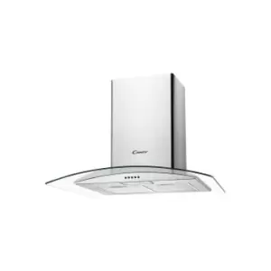 image of Candy 70cm Curved Glass Chimney Cooker Hood - Stainless Steel