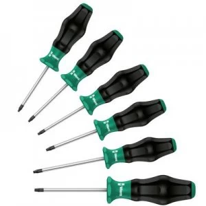 image of Wera 1335/1350/1355/6 Workshop Screwdriver set 6 Piece Slot, Phillips, Pozidriv