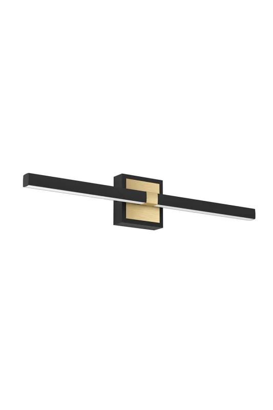 Image of EGLO Peguera LED Black and Brass Steel Bathroom Mirror Light Black