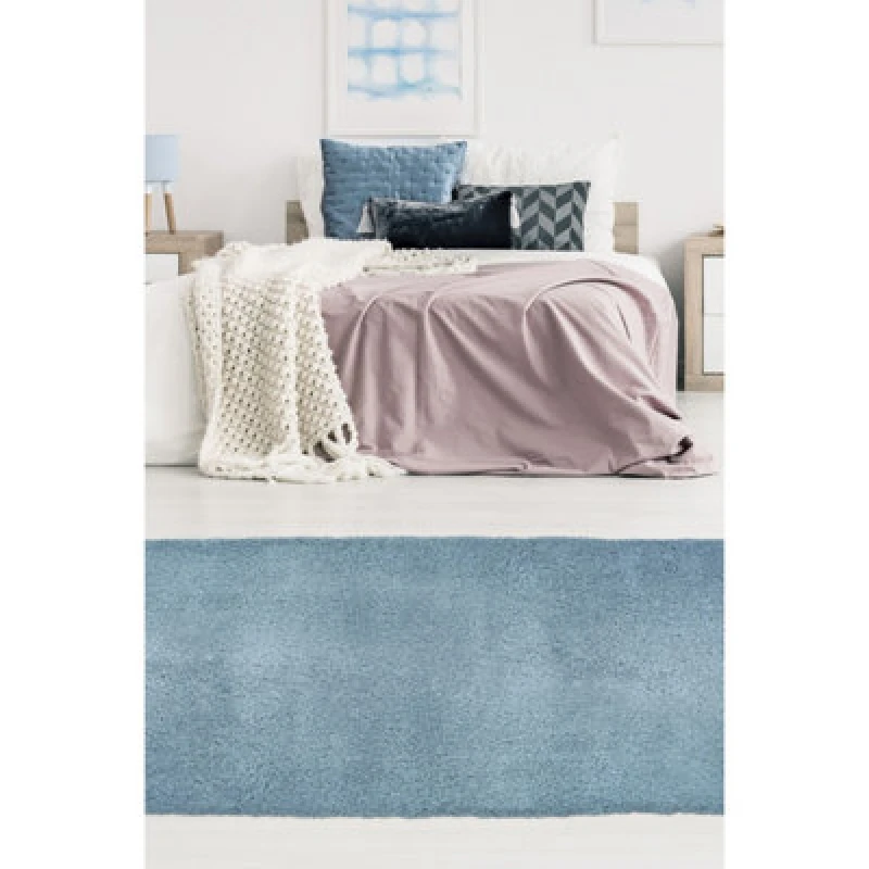 Image of Melrose Super Soft Venus Shaggy Snuggly Plain Denim X-Large Area Rug 200/290Cm