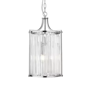 image of Chrome Pendant Light with Glass Crystals - Searchlight