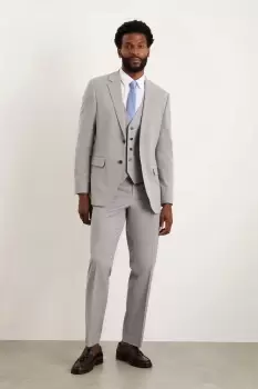 Image of Mens Plus Tailored Fit Light Grey Essential Suit Trousers