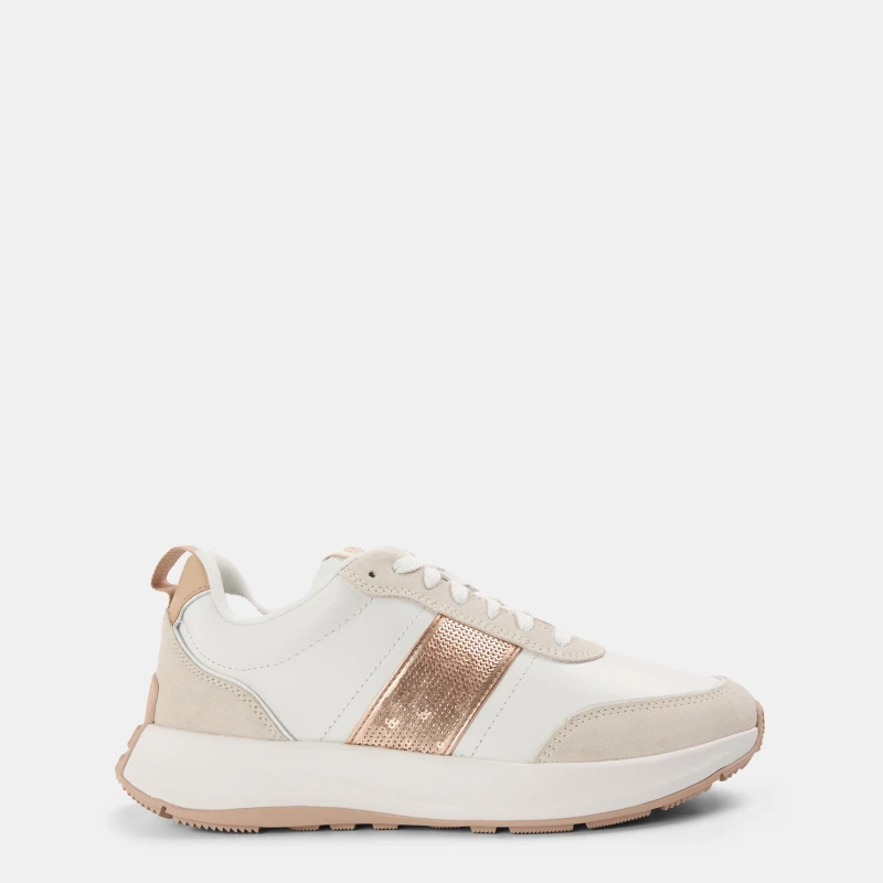 Image of Fitflop Womens Sequin Chunky Trainers Chunky Trainers 4 (37) Beige 27046004240