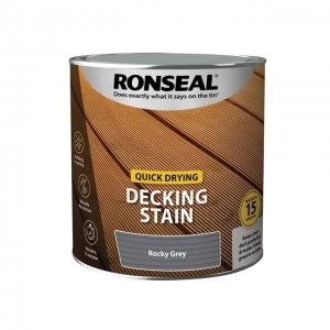 Image of Ronseal Quick Drying Decking Stain Rocky Grey 2.5 litre