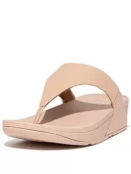 image of FitFlop Lulu Shimmer Toe Post Sandals - Beige, Beige, Size 4, Women