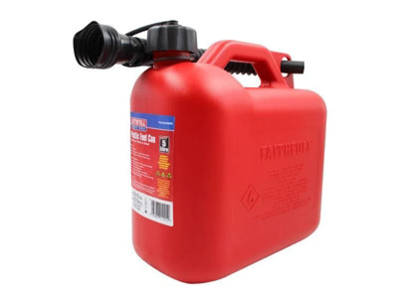 Image of Faithfull Plastic Fuel Can Red 5 Litre